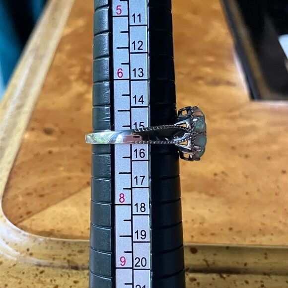 Natural Ethiopian Opal Sterling Silver Ring Size 7 - Picture 9 of 10
